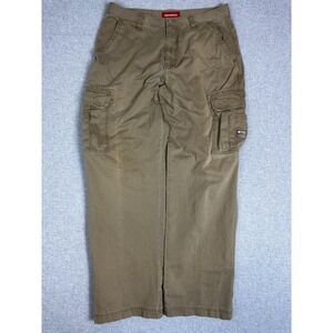 Y2K Unionbay Cargo Pant 36x34 Brown‎ Baggy Utility Pockets Casual Workwear Loose